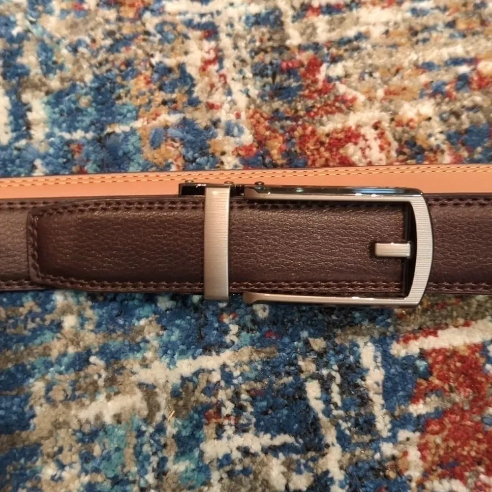 Comfort Click Men's Adjustable Brown Leather Belt